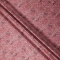 Coral Red Leaf Satin Fabric 110cm