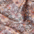 Camel Tan Floral Satin Fabric 110cm