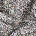Charcoal Grey Floral Satin Fabric 110cm