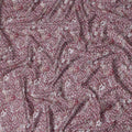 Wine Maroon Floral Satin Fabric 110cm