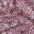Wine Maroon Floral Satin Fabric 110cm