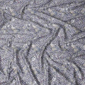 Indigo Blue Floral Satin Fabric 110cm