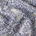 Indigo Blue Floral Satin Fabric 110cm