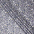 Indigo Blue Floral Satin Fabric 110cm