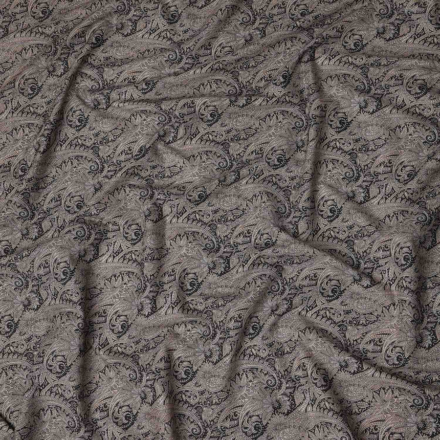 Espresso Brown Paisley Satin Fabric 110cm