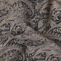 Espresso Brown Paisley Satin Fabric 110cm