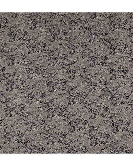Espresso Brown Paisley Satin Fabric 110cm