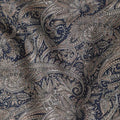 Navy Blue Paisley Satin Fabric 110cm