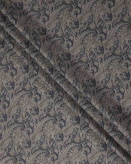Navy Blue Paisley Satin Fabric 110cm