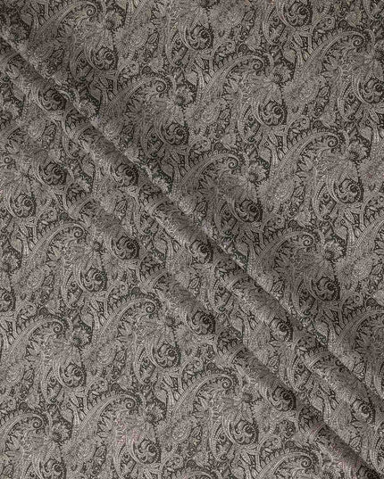 Ebony Black Paisley Satin Fabric 110cm