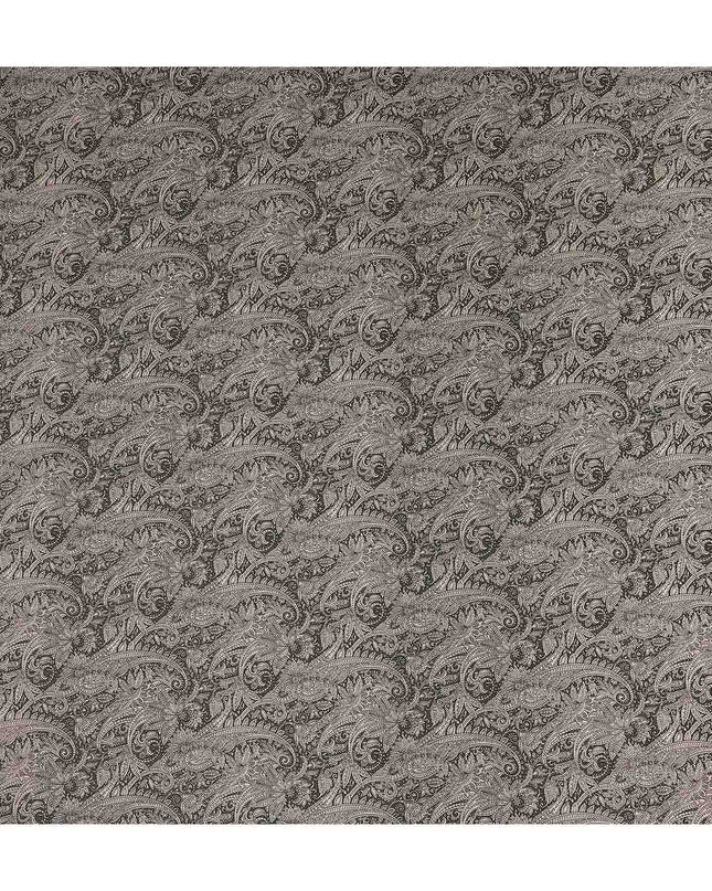 Ebony Black Paisley Satin Fabric 110cm