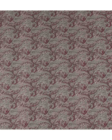 Burgundy Maroon Paisley Satin Fabric 110cm