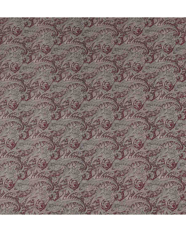 Burgundy Maroon Paisley Satin Fabric 110cm