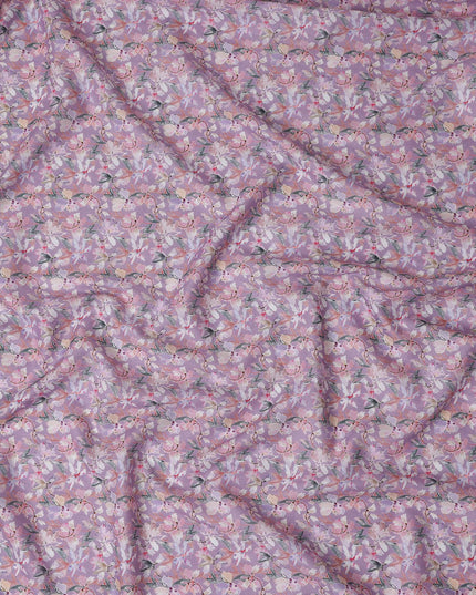 Lavender Purple Floral Lawn Fabric 110cm