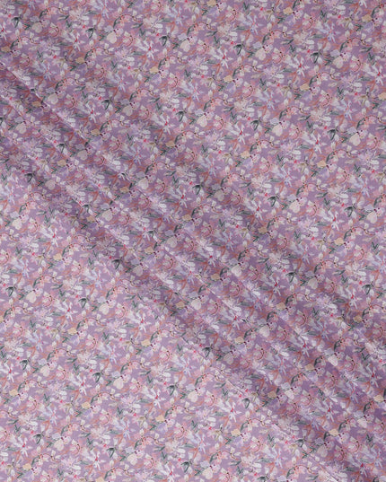Lavender Purple Floral Lawn Fabric 110cm