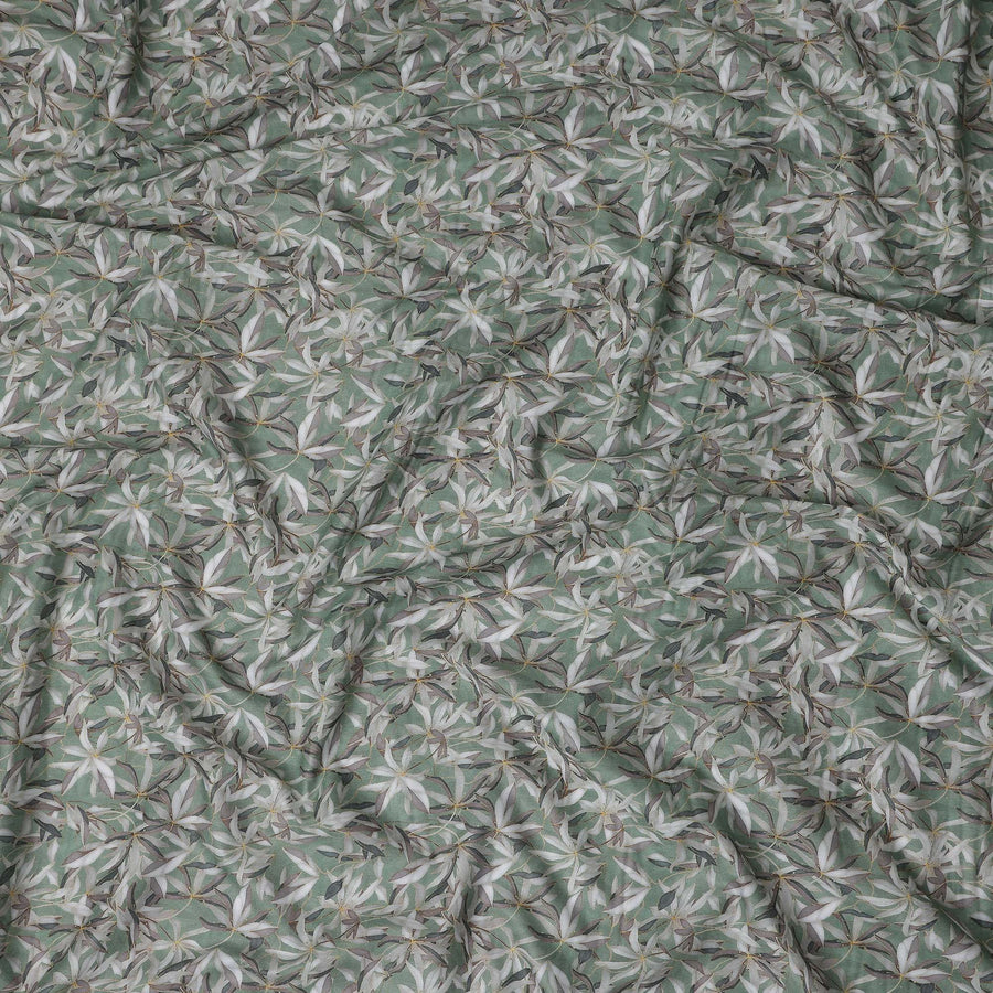Sage Green Leaf Lawn Fabric 110cm