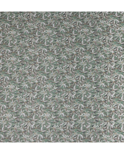 Sage Green Leaf Lawn Fabric 110cm
