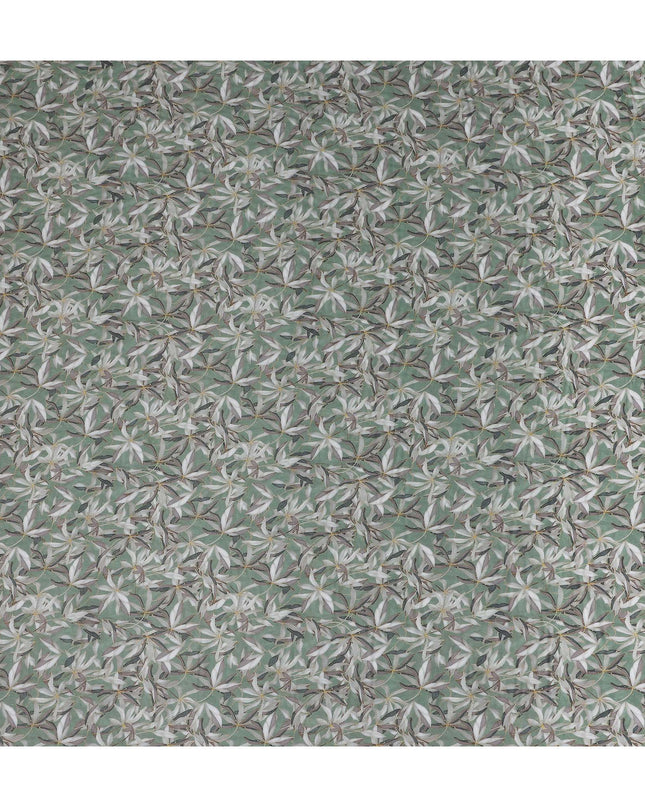 Sage Green Leaf Lawn Fabric 110cm