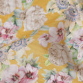 Golden Yellow Floral Lawn Fabric 110cm