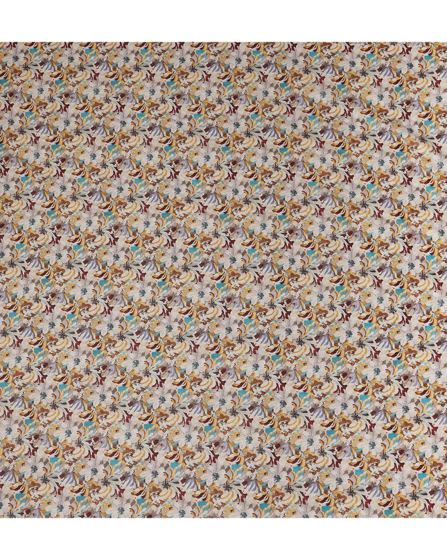 Warm Beige Abstract Lawn Fabric 110cm
