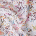 Ivory White Floral Lawn Fabric 110cm