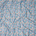 Sky Blue Floral Lawn Fabric 110cm
