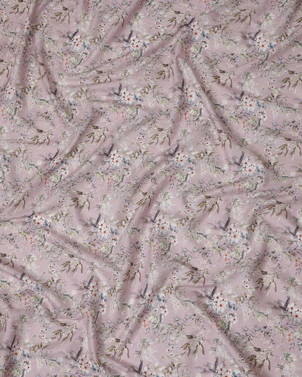 Dusty Pink Floral Lawn Fabric 110cm
