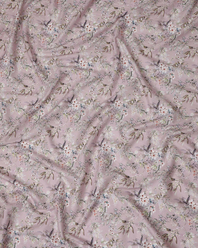 Dusty Pink Floral Lawn Fabric 110cm