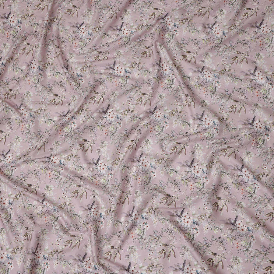 Dusty Pink Floral Lawn Fabric 110cm