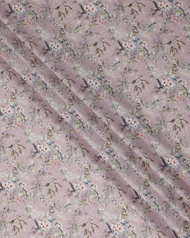 Dusty Pink Floral Lawn Fabric 110cm