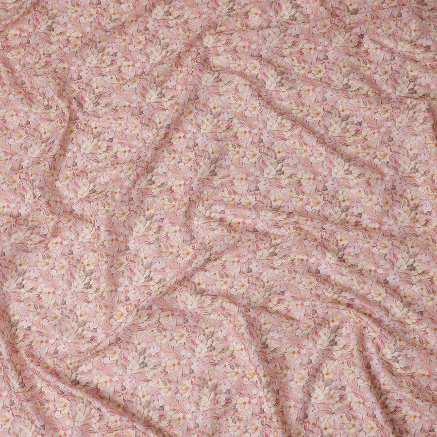 Dusty Pink Floral Lawn Fabric 110cm