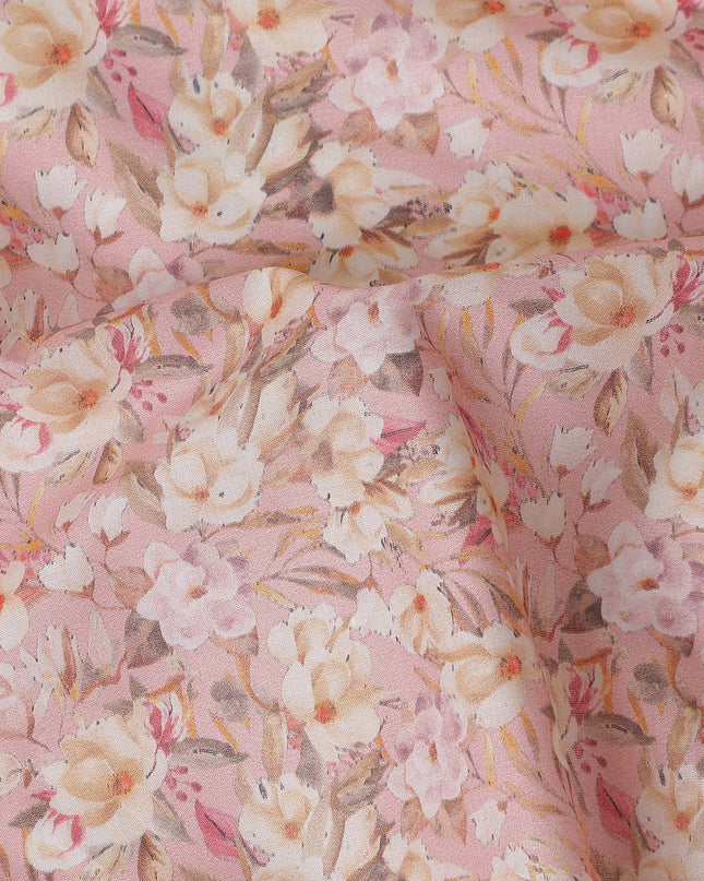 Dusty Pink Floral Lawn Fabric 110cm