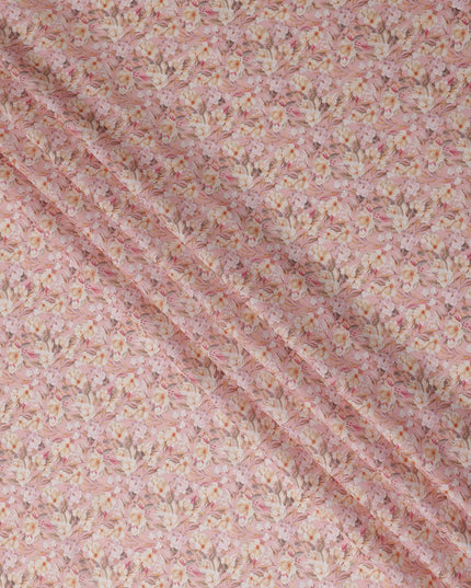 Dusty Pink Floral Lawn Fabric 110cm