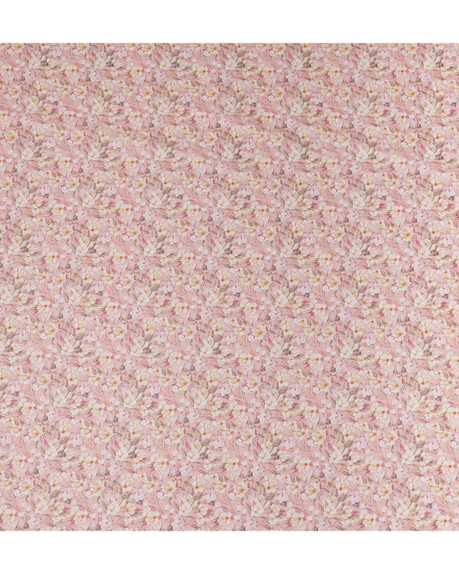 Dusty Pink Floral Lawn Fabric 110cm