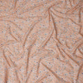 Peach Apricot Floral Lawn Fabric 110cm