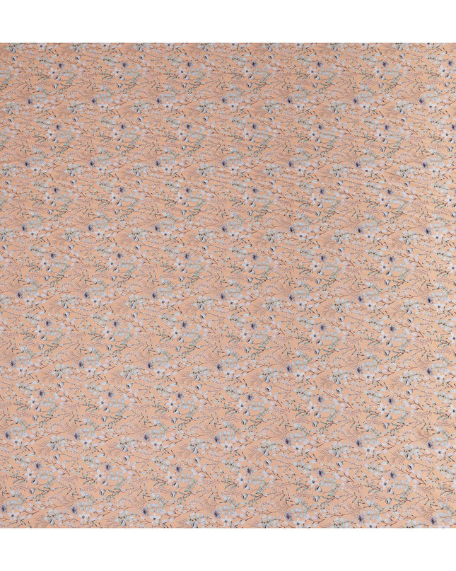 Peach Apricot Floral Lawn Fabric 110cm