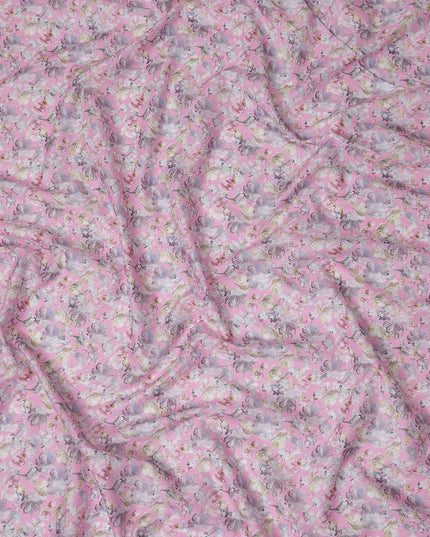 Blush Pink Floral Lawn Fabric 110cm