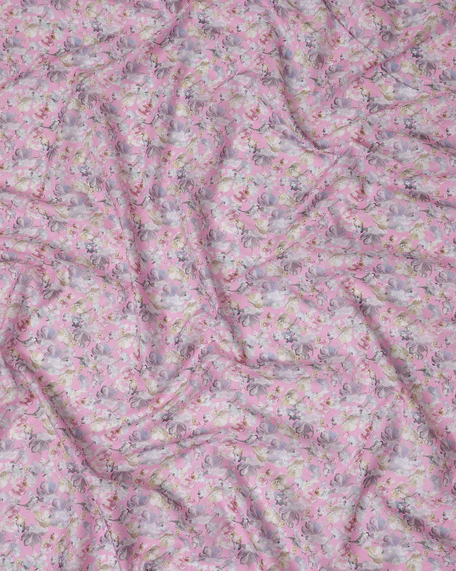 Blush Pink Floral Lawn Fabric 110cm