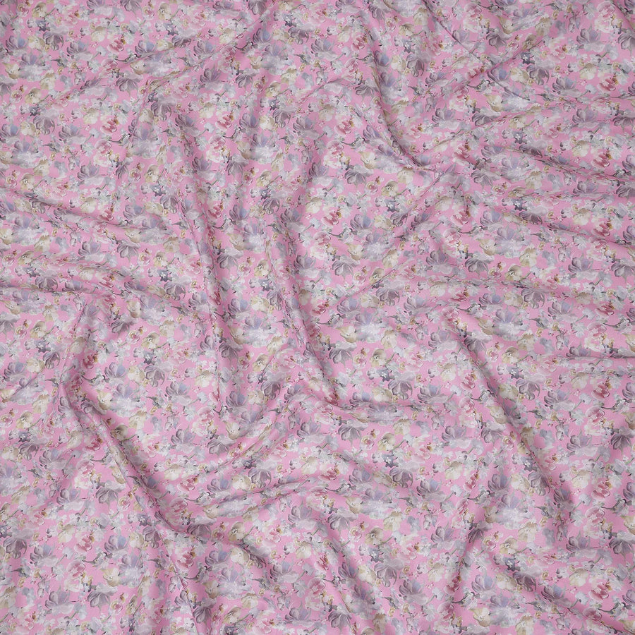 Blush Pink Floral Lawn Fabric 110cm
