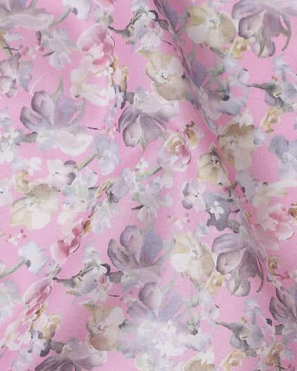 Blush Pink Floral Lawn Fabric 110cm
