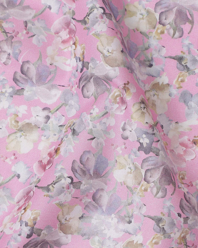Blush Pink Floral Lawn Fabric 110cm