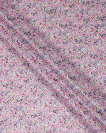 Blush Pink Floral Lawn Fabric 110cm