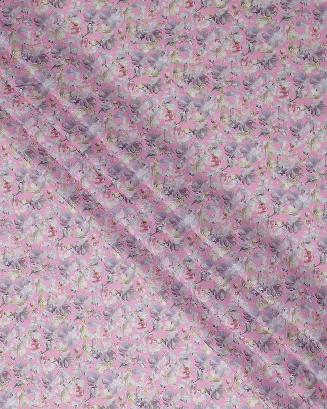 Blush Pink Floral Lawn Fabric 110cm