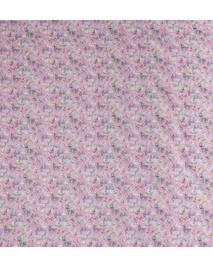 Blush Pink Floral Lawn Fabric 110cm