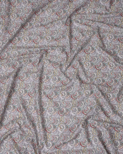 Charcoal Grey Paisley Lawn Fabric 110cm