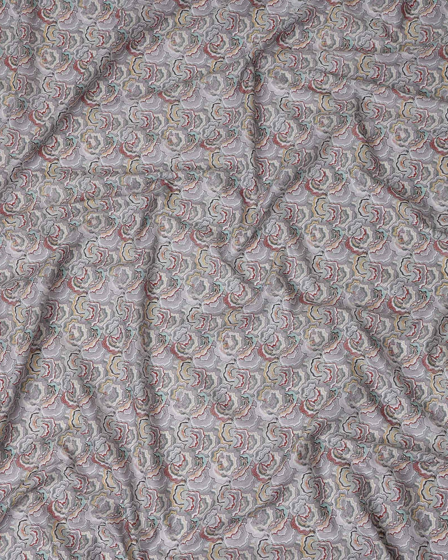 Charcoal Grey Paisley Lawn Fabric 110cm