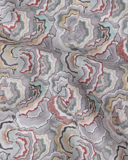 Charcoal Grey Paisley Lawn Fabric 110cm
