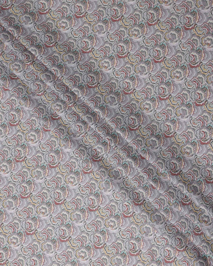 Charcoal Grey Paisley Lawn Fabric 110cm