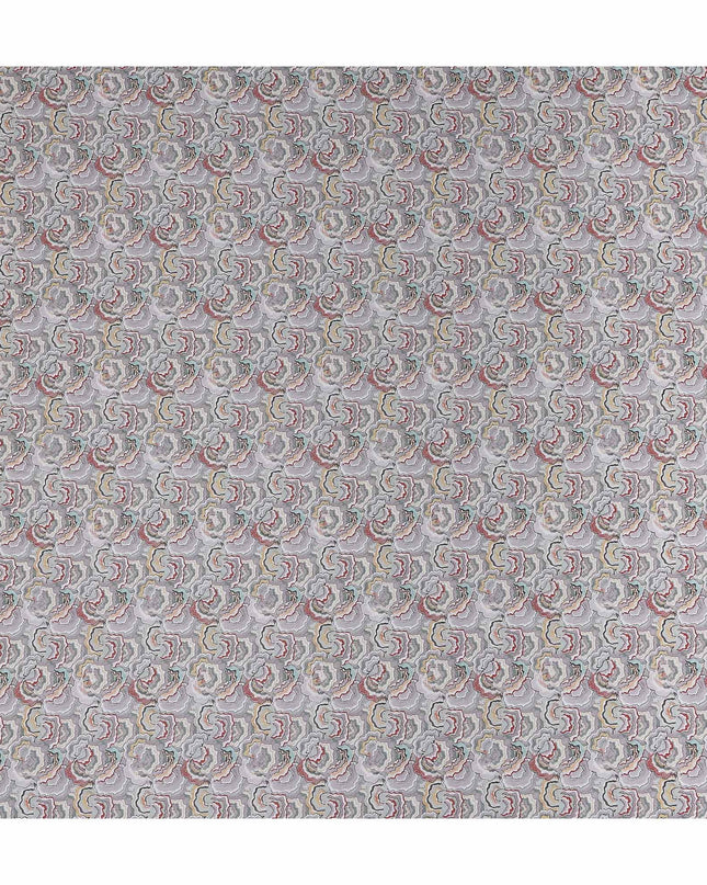 Charcoal Grey Paisley Lawn Fabric 110cm