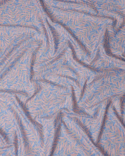 Cornflower Blue Leaf Lawn Fabric 110cm